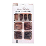 NO.9595 4 COLOR FAKE NAILS(COFFIN SHAPE RED TONE,DARK TONE,AMOND SHAPE COLORFUL)
