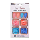 NO.9595 4 COLOR FAKE NAILS(COFFIN SHAPE RED TONE,DARK TONE,AMOND SHAPE COLORFUL)