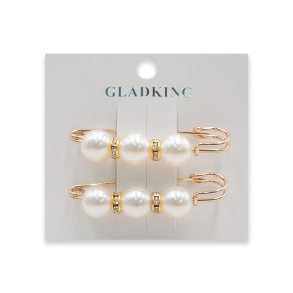 2PCS BIG  PEARL BROOCH TITHENING WAIST BAND PIN
