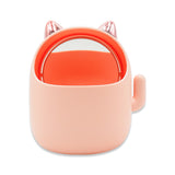 1011 LUCKY CAT MAKEUP MIRROR W/COSMETIC STORAGE PINK
