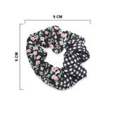SPLIT DESIGN SCRUNCHIE FLORAL/CHECKERED