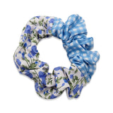 SPLIT DESIGN SCRUNCHIE FLORAL/CHECKERED