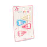 NO.6385 4PAIRS HEART COLRFUL HAIR CLIP
