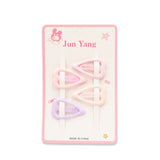 NO.6385 4PAIRS HEART COLRFUL HAIR CLIP