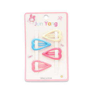 NO.6385 4PAIRS HEART COLRFUL HAIR CLIP