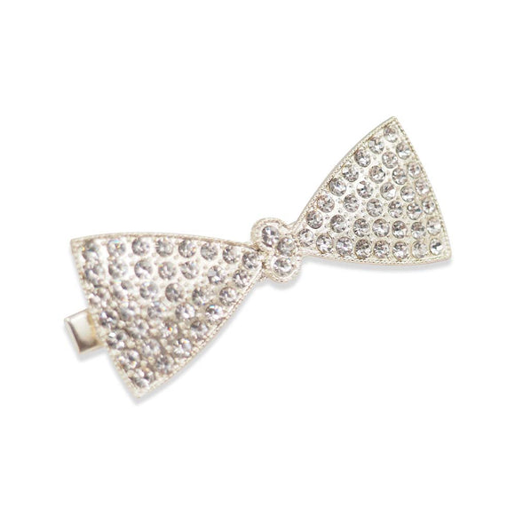 HAIR BOW SHAPE FAUX PEARL RHINESTONE