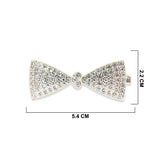 HAIR BOW SHAPE FAUX PEARL RHINESTONE