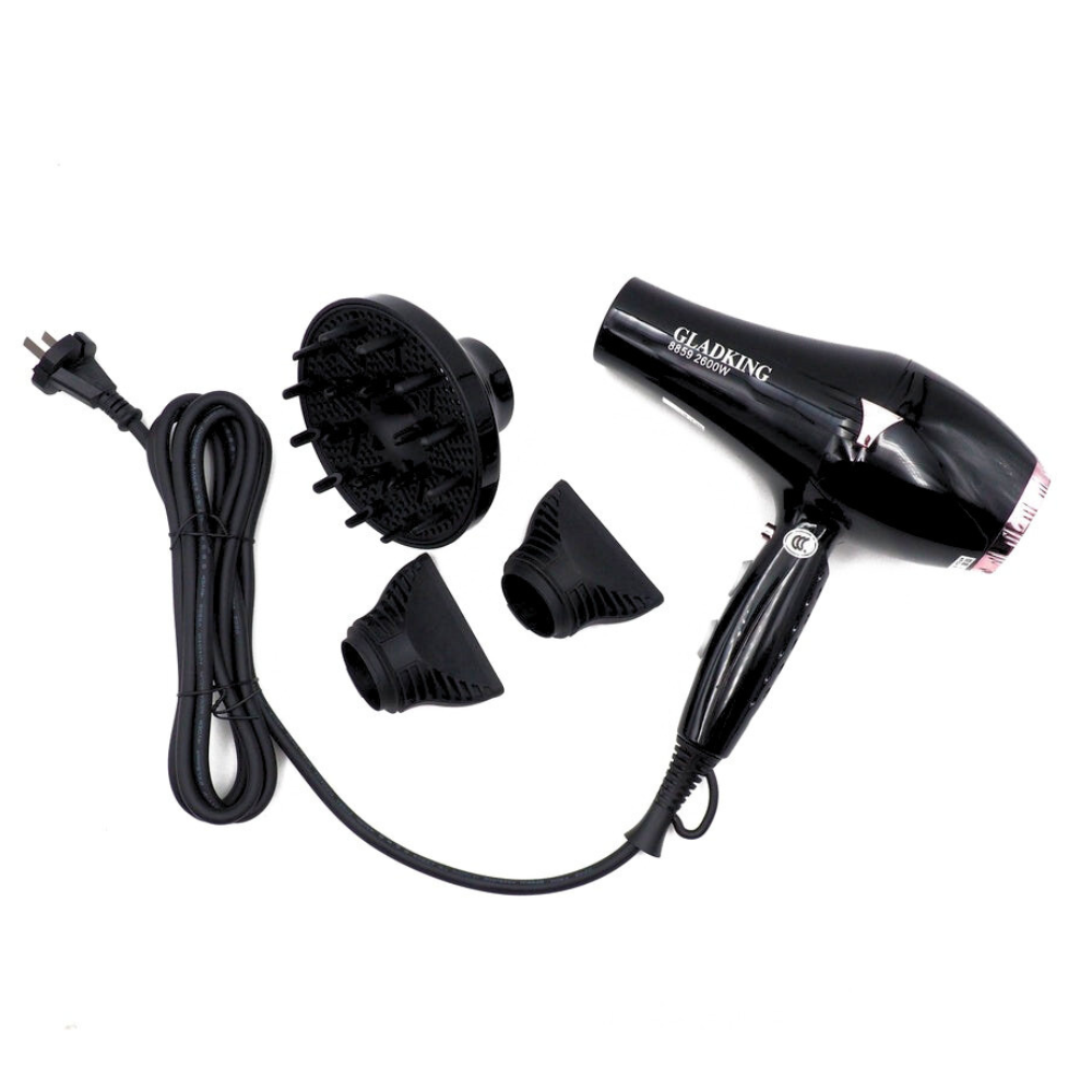 GLADKING PROFESSIONAL HEAVY DUTY HAIR DRYER HAIR BLOWER WITH DIFFUSER CONCENTRATOR