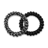 GK 2-1 RING HAIR TIE ASSRT BLK