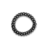 GK 2-1 RING HAIR TIE ASSRT BLK