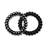GK 2-1 RING HAIR TIE ASSRT BLK