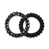 GK 2-1 RING HAIR TIE ASSRT BLK