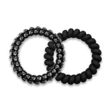 GK 2-1 RING HAIR TIE ASSRT BLK