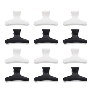 12PCS PROFESSIONAL HAIR SALON CLIP BLK/WHITE