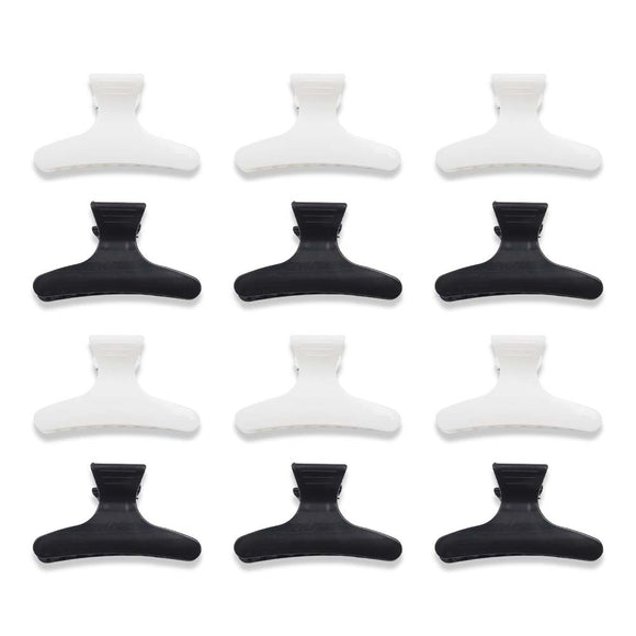 12PCS PROFESSIONAL HAIR SALON CLIP BLK/WHITE
