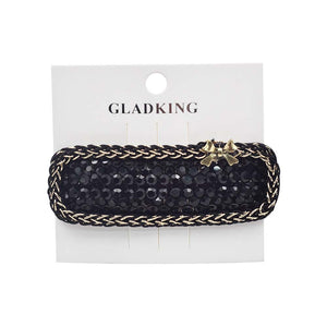 GK CRYSTAL BEADED BLACK HAIR CLIP