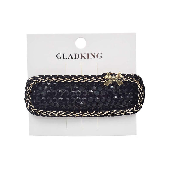 GK CRYSTAL BEADED BLACK HAIR CLIP
