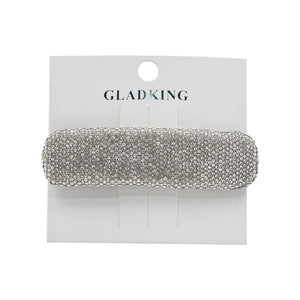 GK SILVER RHINESTONE LARGE HAIR CLIP