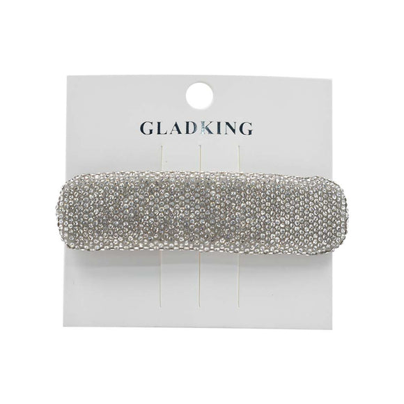 GK SILVER RHINESTONE LARGE HAIR CLIP