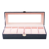 GLASS WINDOW CROCODILE SKIN JEWELRY BOX