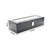 GLASS WINDOW CROCODILE SKIN JEWELRY BOX