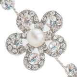 BRIDAL HAIRDRESSER SILVER CRYSTAL W/PEARL FLOWER