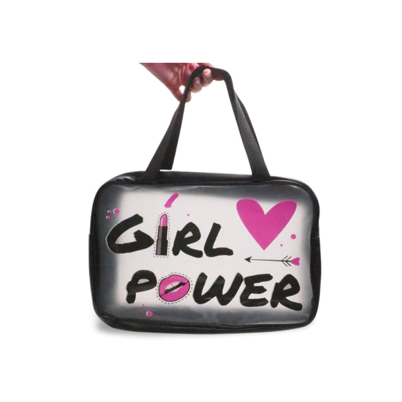 GLADKING Matte PVC Girl Power Series Travel Waterproof Makeup Organizer Bag