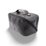 GLADKING Large Capacity Travel Cosmetic Bag for Women, Travelling Opens Flat PU Leather Makeup Bag