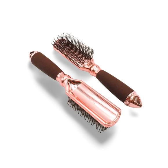 GLADKING Vented Brush with Gel Handle Hair Brush for Blow Drying, Detangling Hairbrush Rose Gold