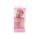 GLADKING Soft Brushes With Glittery Round Case 5 Pieces