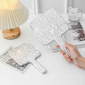 GLADKING LARGE CUTE PORTABLE SILVER HANDY MIRROR