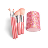GLADKING Soft Brushes With Glittery Round Case 5 Pieces