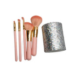 GLADKING Soft Brushes With Glittery Round Case 5 Pieces