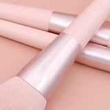 11pcs Nude Pink Makeup Brush Set w/ Ribbon Holder