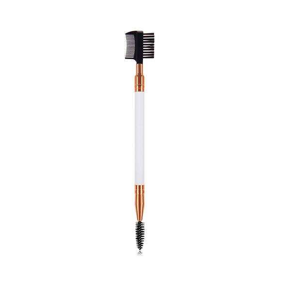 Gladking 2 in 1 Spoolie Comb Brush (White/Gold)