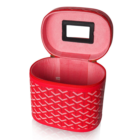 Chevron Make-up Box Organizer w/ mirror