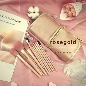 12pcs Makeup Brush Set with Pouch (Rose gold)