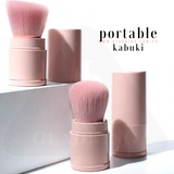 Portable Slant Kabuki Brush Crepe Pink w/ cap