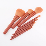 8 Pieces Monotone Coral Brush Set