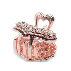 Rhinestone Heart Hair Clamp