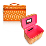 Zigzag Chevron Print Makeup Box Organizer w/ Mirror