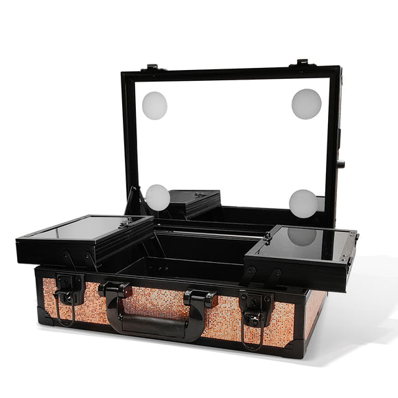 9529 - Crystal Gold Makeup Organizer