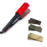 Hair Crimper Flat Iron with 4 interchangeable platinum plates