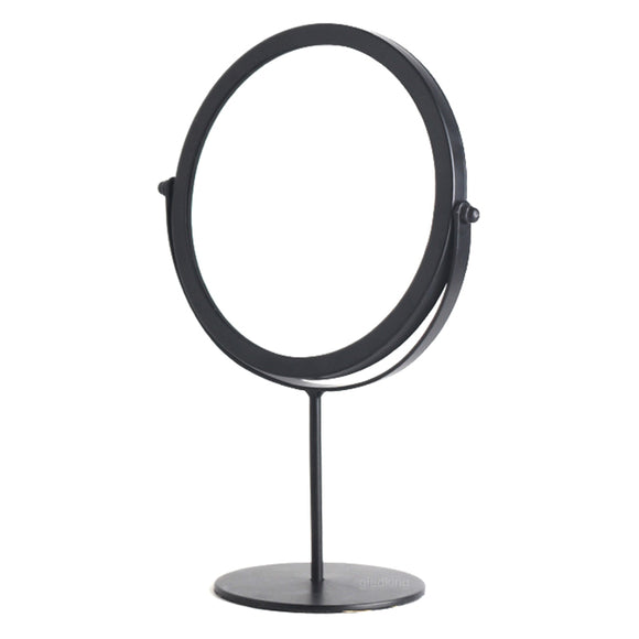 Black Metal Frame Round Mirror