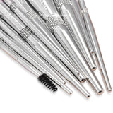 11pcs Makeup Brush Silver with Dazzling Stone