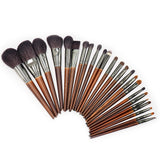 Wooden Brush Set with Leather folding Pouch