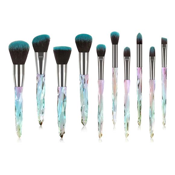 10 in 1 Lagoon Crystal Handle Brush Set