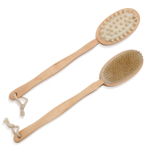 Double-Sided Wooden Dry Brushing Body Scrubber