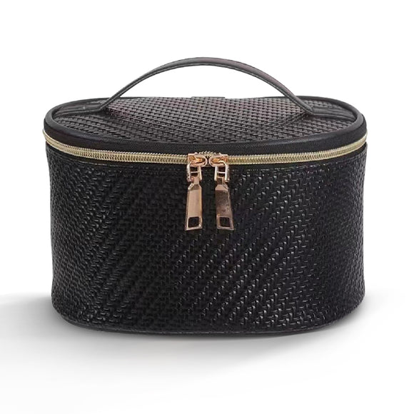 Makeup Kit Woven Black Cylinder