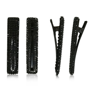 Black Shiny Beads Hair Clips